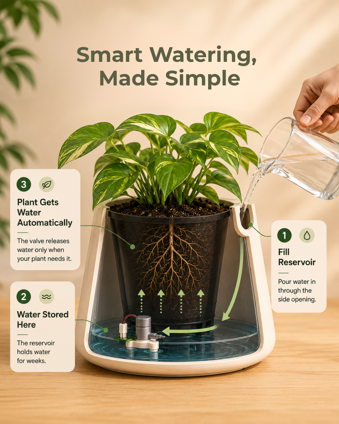 Vira Smart Self-Watering Pot